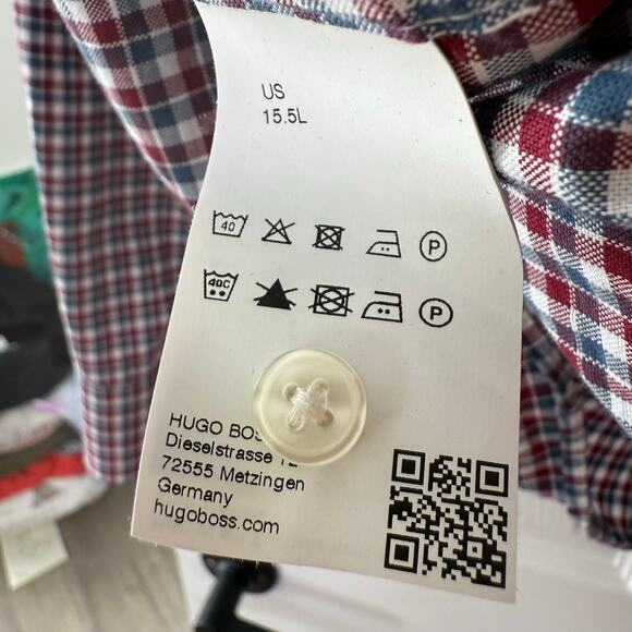 Hugo Boss Men's 100%Cotton Sharp Fir Long Sleeve Shirt Size 15.5-34/35 - Picture 8 of 14